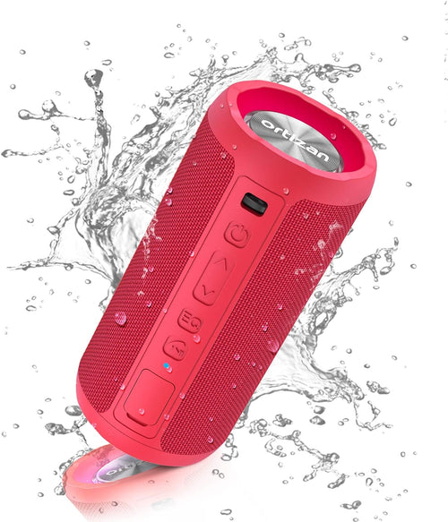 Portable Bluetooth Speaker 24W Bass LED Lights IPX7 Waterproof 30H