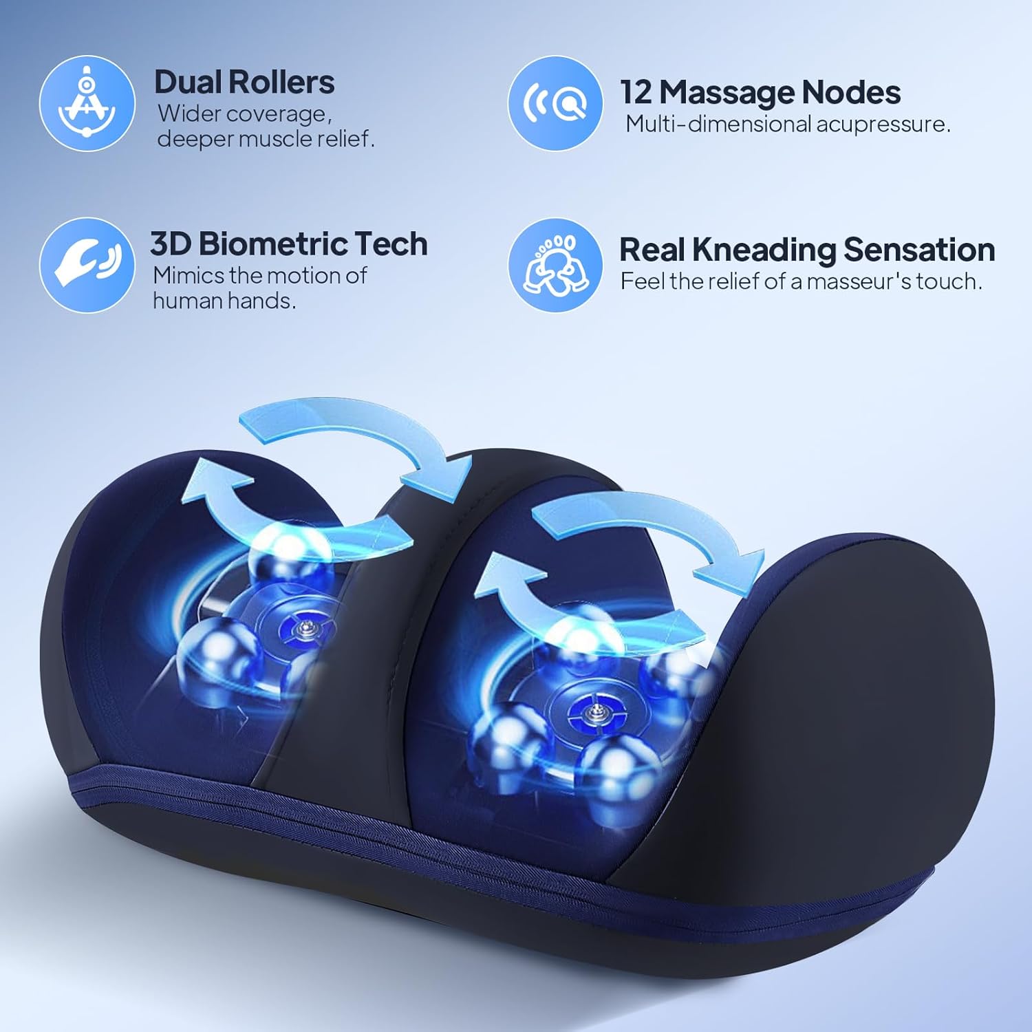 Shiatsu Foot Massager with Heat Electric Leg Calf Massage Roller
