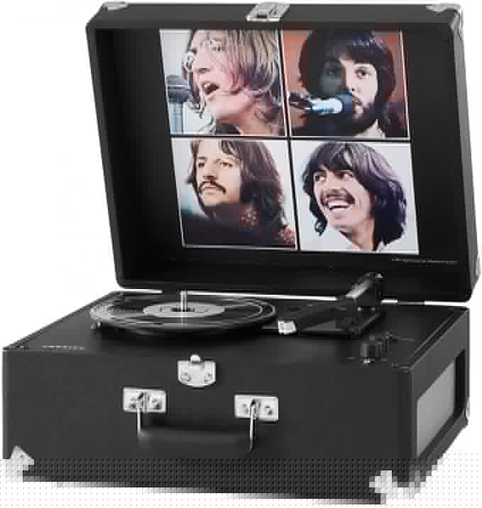 Portable Bluetooth Record Player 3 Speed Suitcase Turntable Black