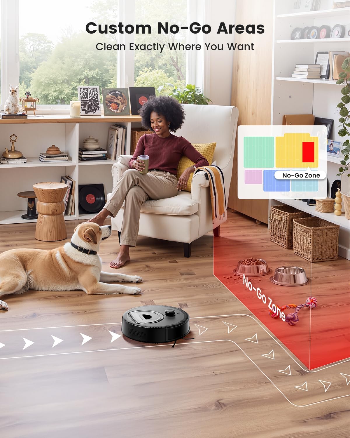 Robot Vacuum Mop 5000Pa LiDAR Smart Pet Hair Cleaner