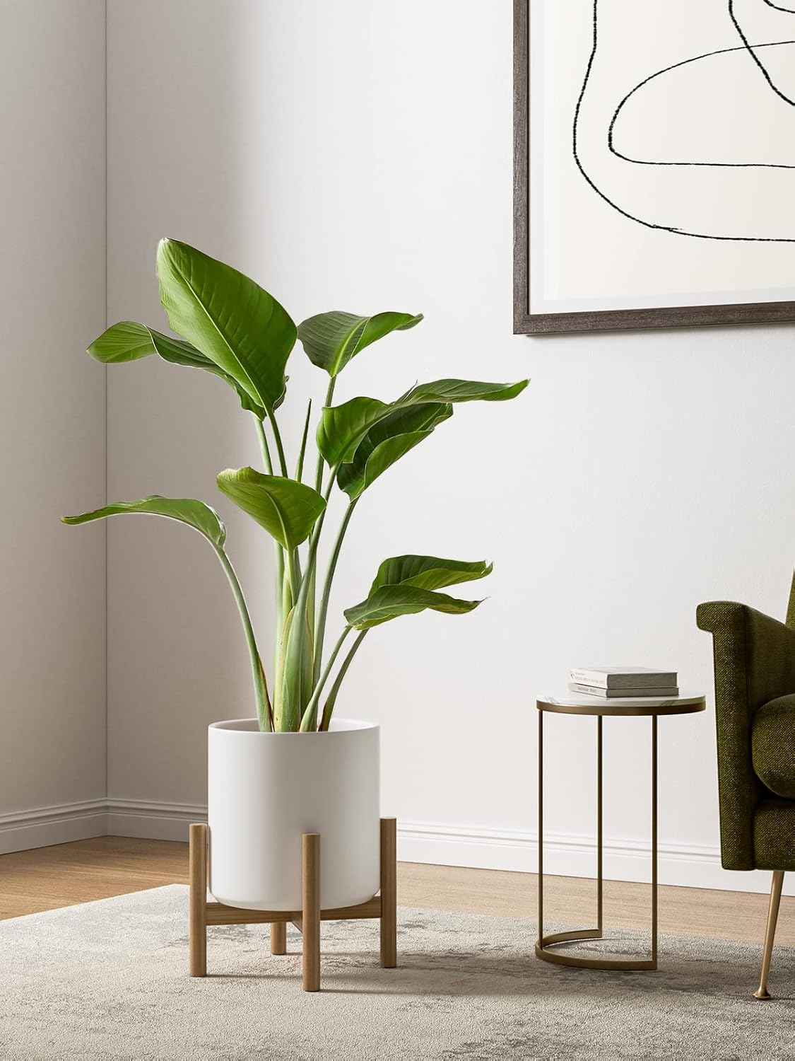 Ceramic Plant Pots Set 3 White Indoor Planters Drainage