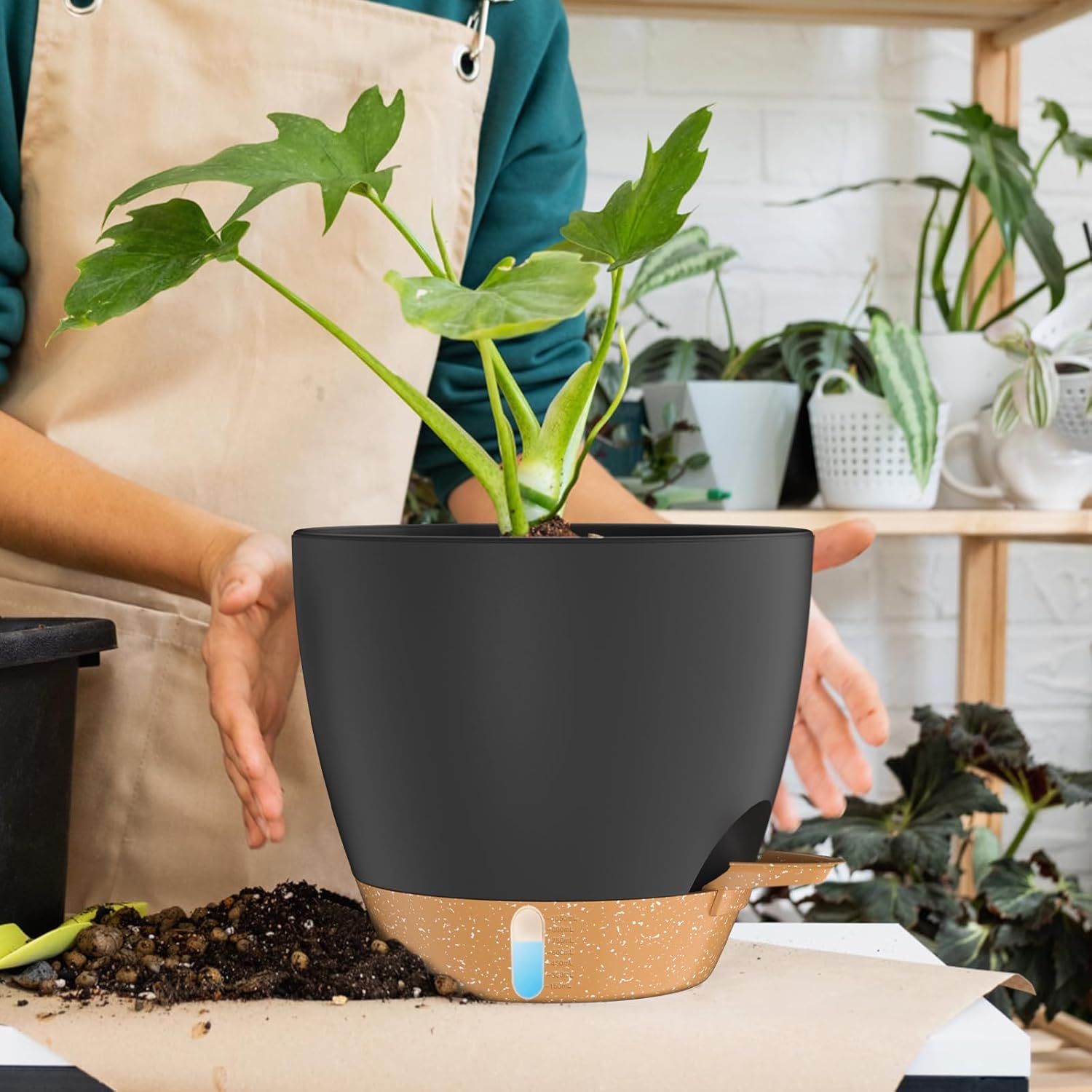 Self Watering Plant Pots 30cm Drainage Indoor Outdoor Planter Set 2