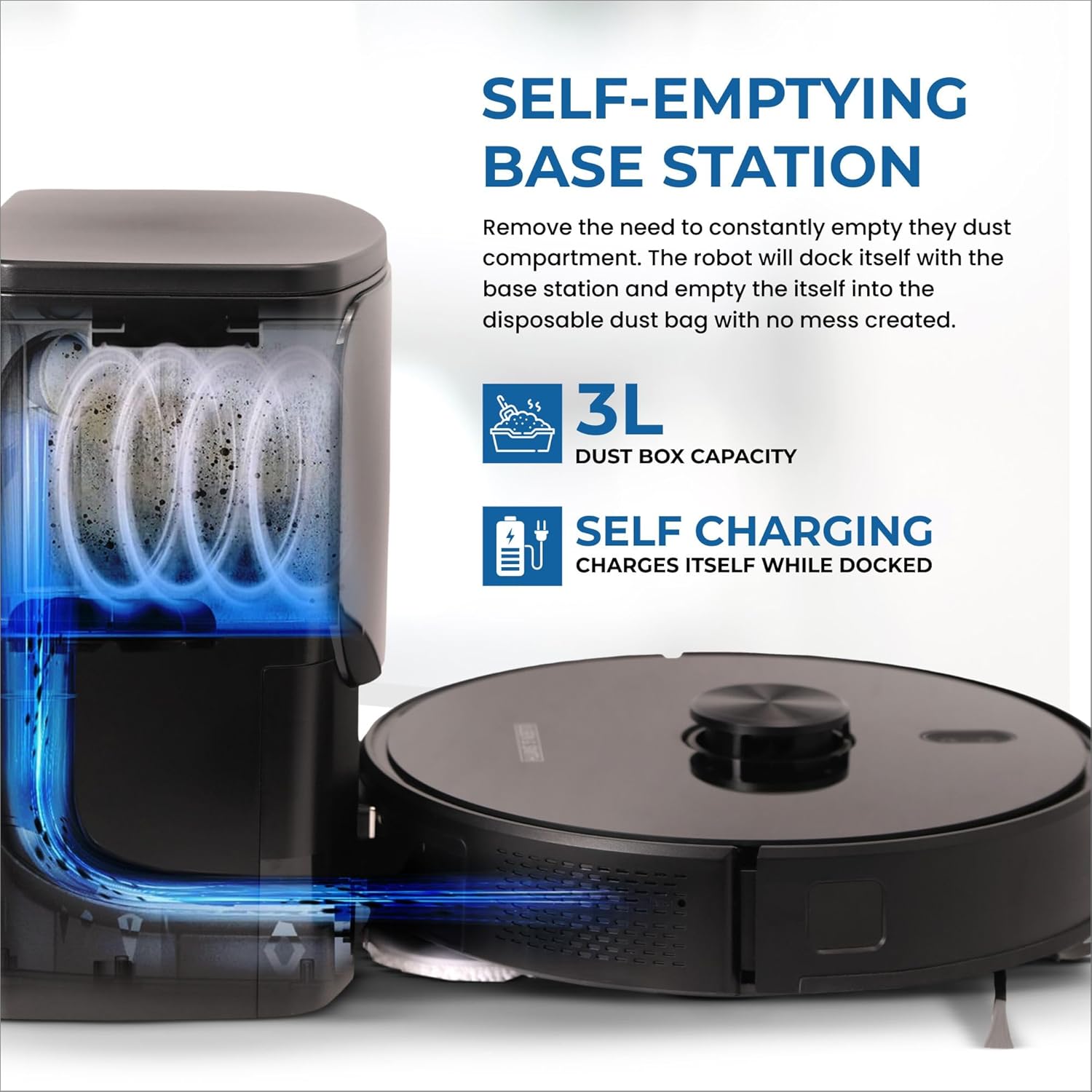 Robot Vacuum Mop 6500Pa Self Empty LiDAR Mapping App Control