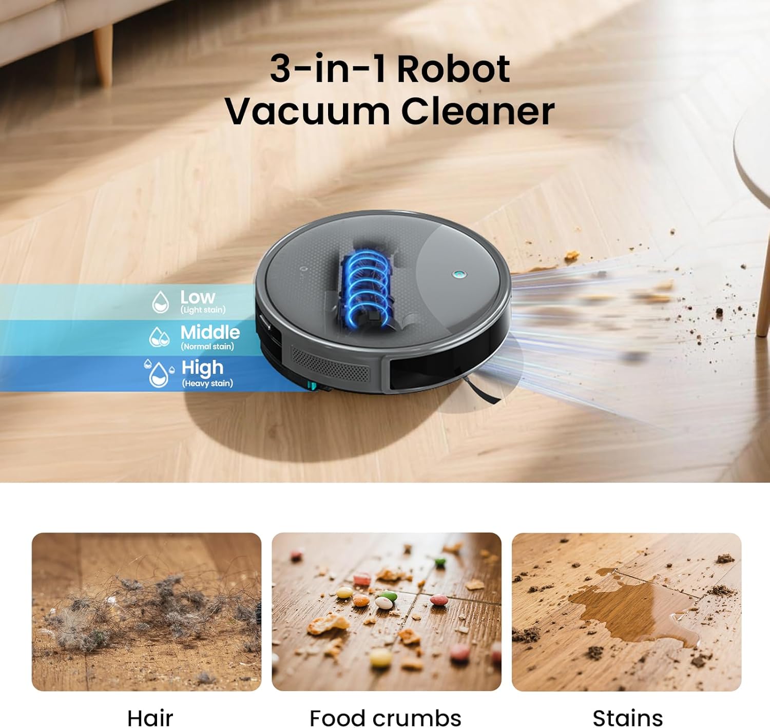 Robot Vacuum Mop 6000Pa Self Empty 75 Days Slim LiDAR WiFi