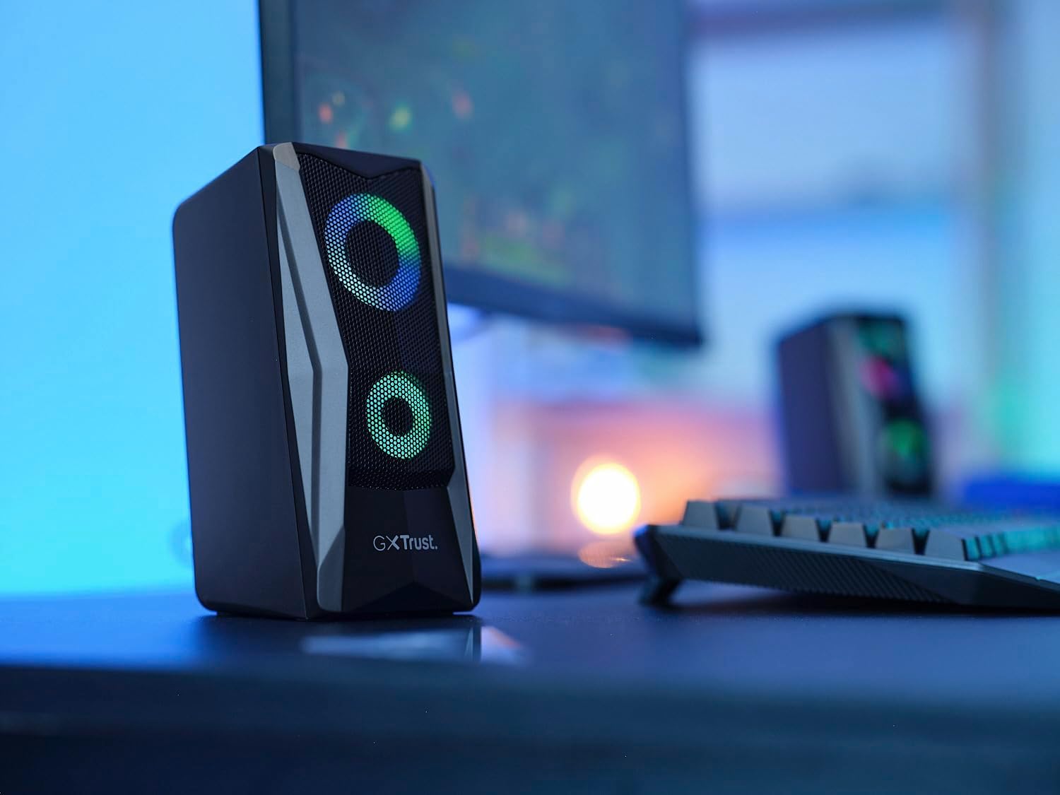 Gaming PC Speakers RGB Stereo USB Powered AUX Desktop
