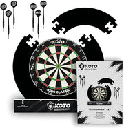 18in Dartboard Set Steel Tip Darts Surround Stand Oche Complete