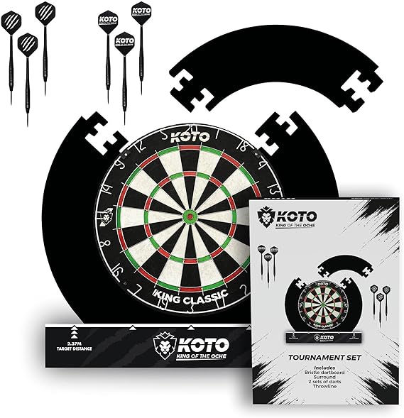 18in Dartboard Set Steel Tip Darts Surround Stand Oche Complete