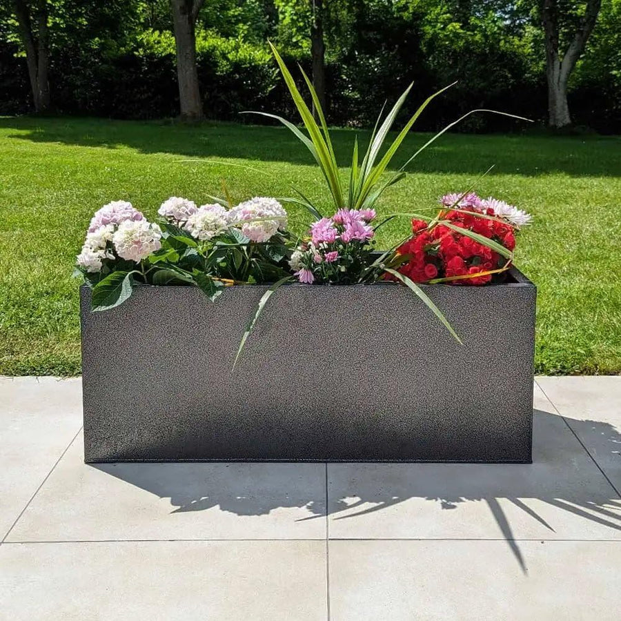 Galvanised Trough Planter 100cm Lightweight Outdoor Indoor