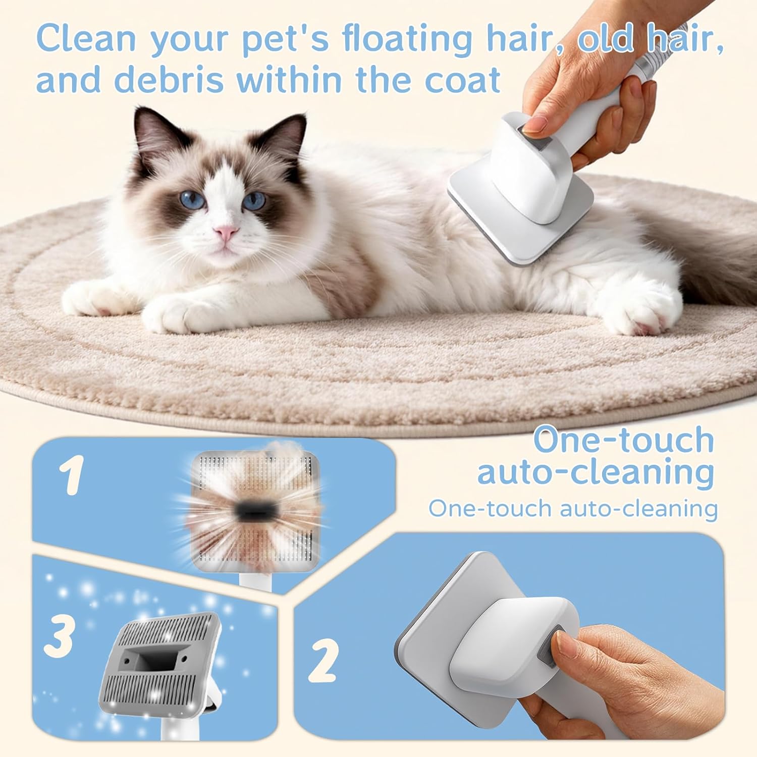 Pet Grooming Vacuum 6 Tool Clipper Nail Grinder Quiet