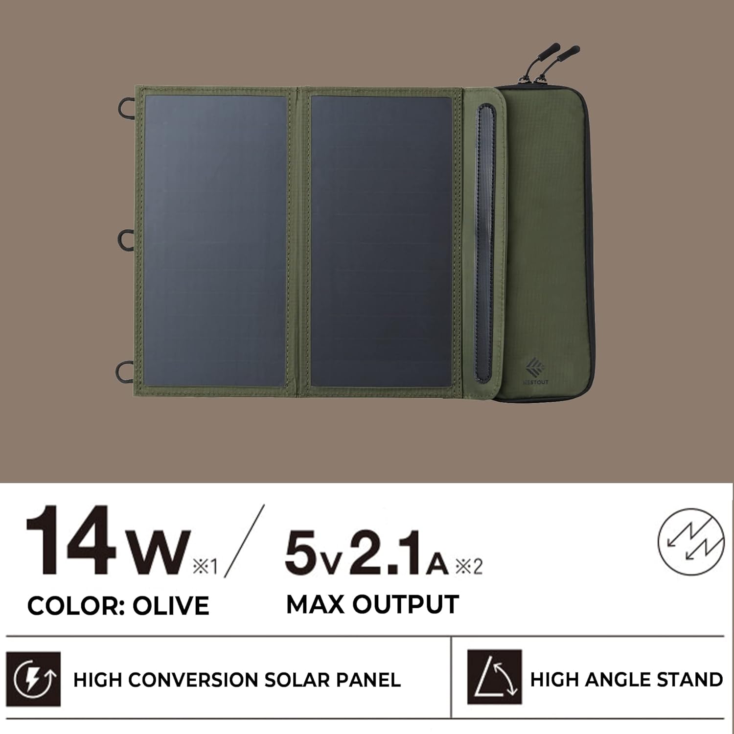 14W Foldable Solar Panel Charger Dual USB Camping Travel