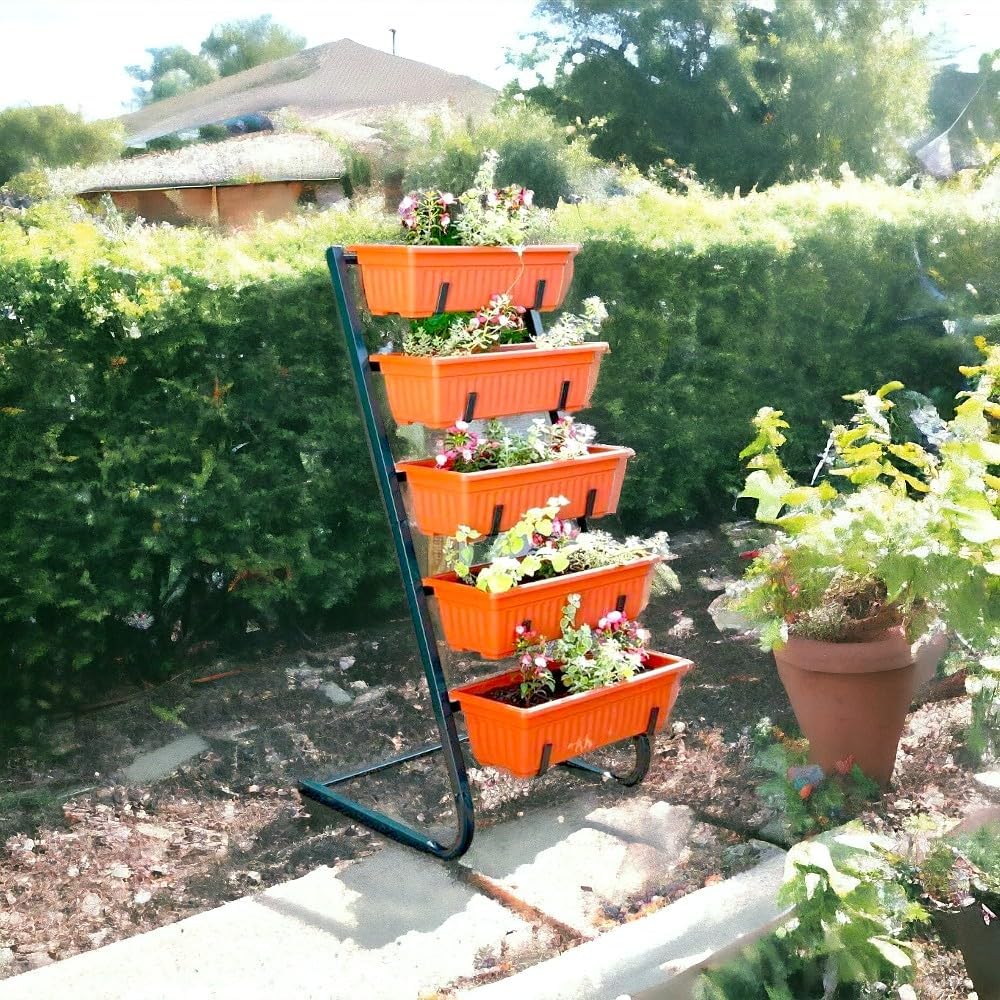5 Tier Vertical Planter Stand Metal Garden Herb Flower Pots