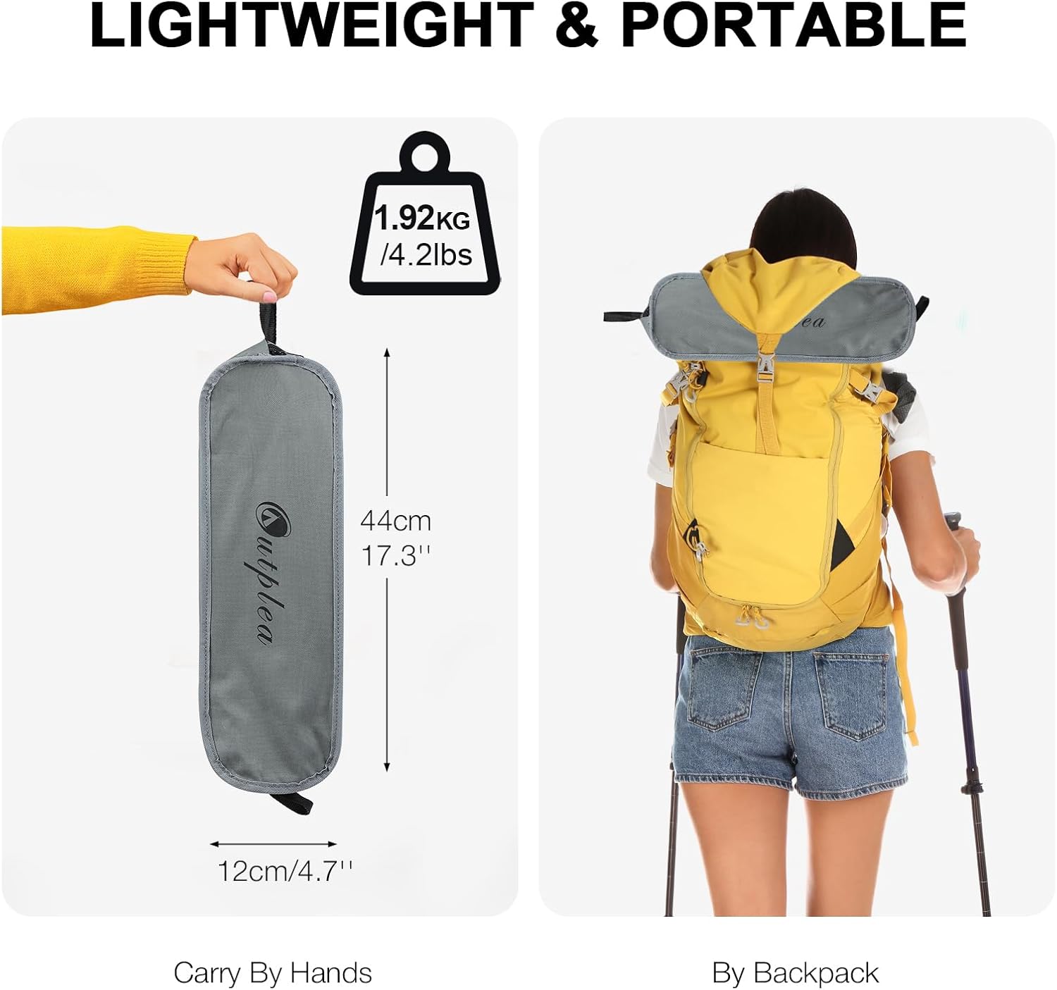 High Back Lightweight Camping Chair Portable Folding Outdoor Seat Grey