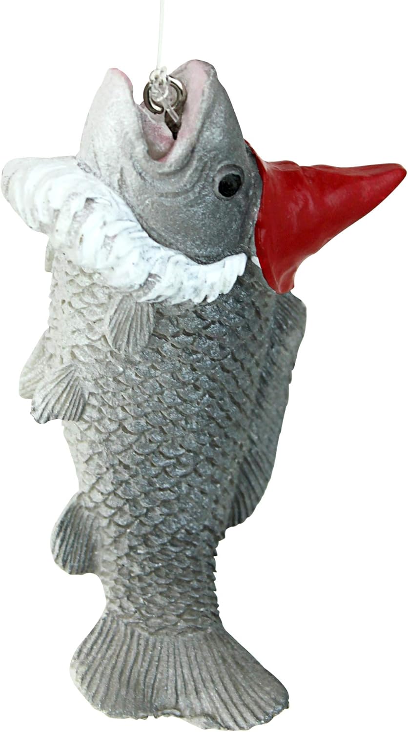 Fishing Garden Gnome Sitter 24cm Resin Outdoor Lawn Decor