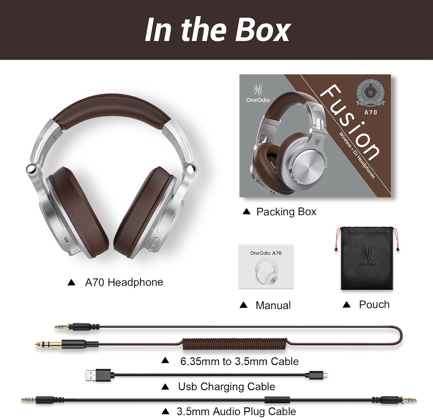 Bluetooth Over Ear Headphones 72H Playtime Studio Monitor DJ