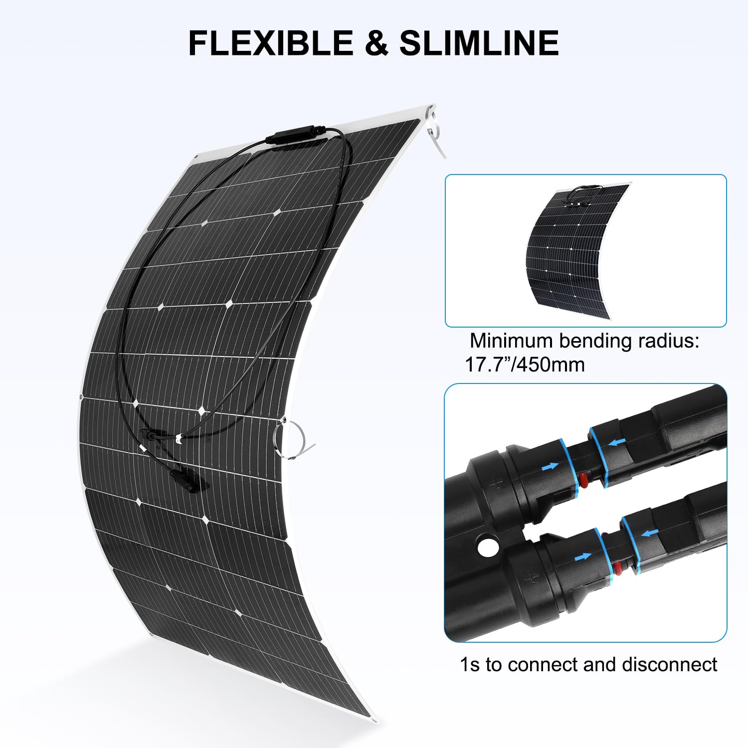 240W Flexible Solar Panel Kit 12V RV Boat Balcony Charger