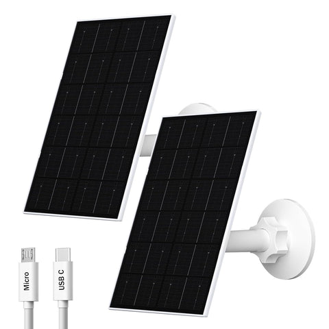 4W Solar Panel Charger For Security Cameras USB C 2 Pack