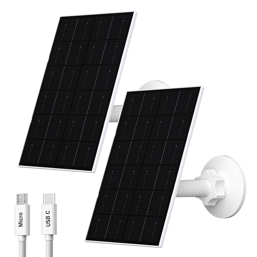 4W Solar Panel Charger For Security Cameras USB C 2 Pack