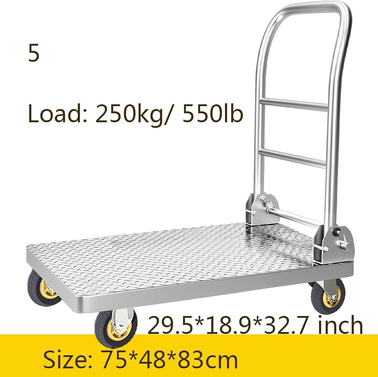 Heavy Duty Steel Platform Trolley Folding Dolly Cart Red