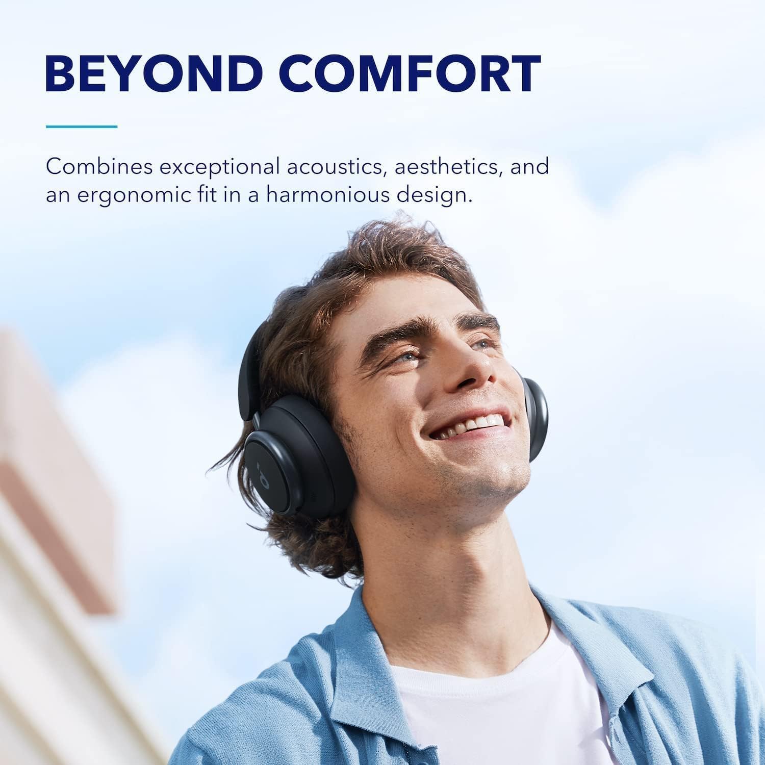 Wireless ANC Over Ear Headphones 50H Playtime Hi-Res Sound Travel
