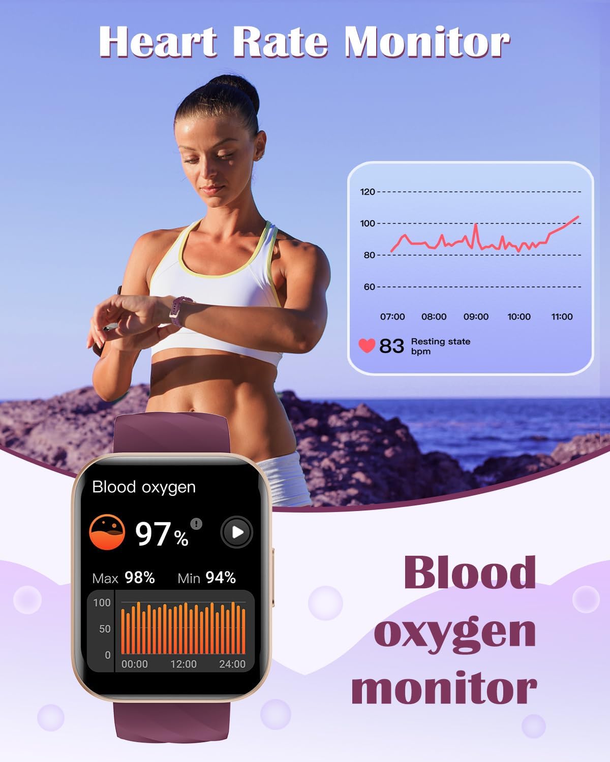 Smart Watch Bluetooth Call 100 Sports Heart Sleep IP68