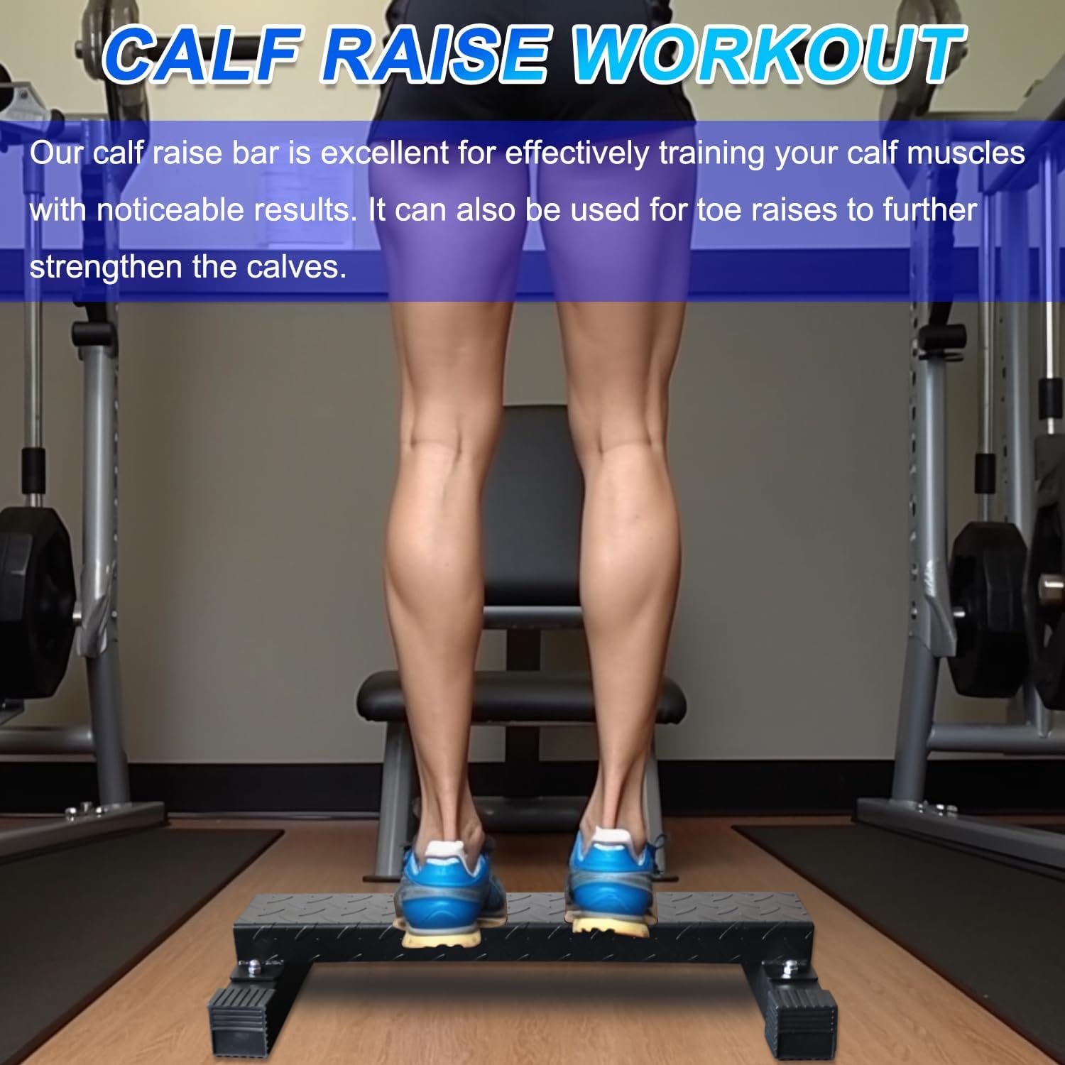 Steel Calf Raise Block Heel Elevation Squat Platform Gym