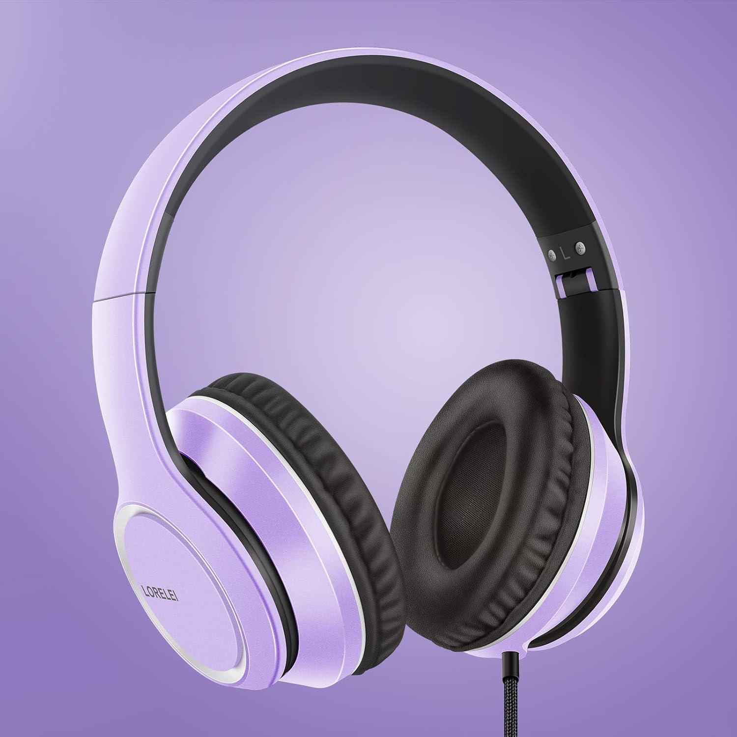 Wired Over Ear Headphones Mic Foldable 3.5mm Stereo Headset