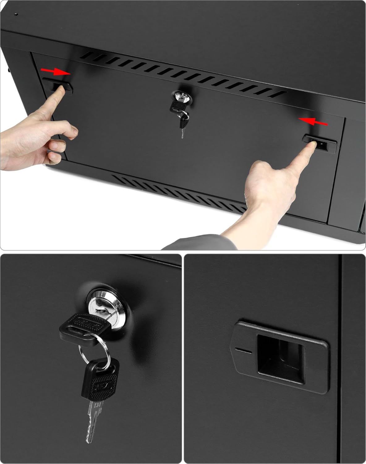 6U Network Server Cabinet 24 Inch Deep Glass Door