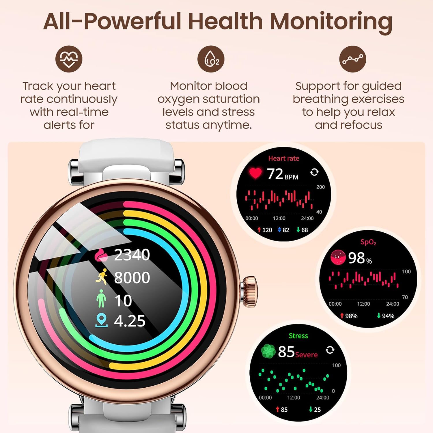 AMOLED Smart Watch Bluetooth Call 100 Sports Waterproof