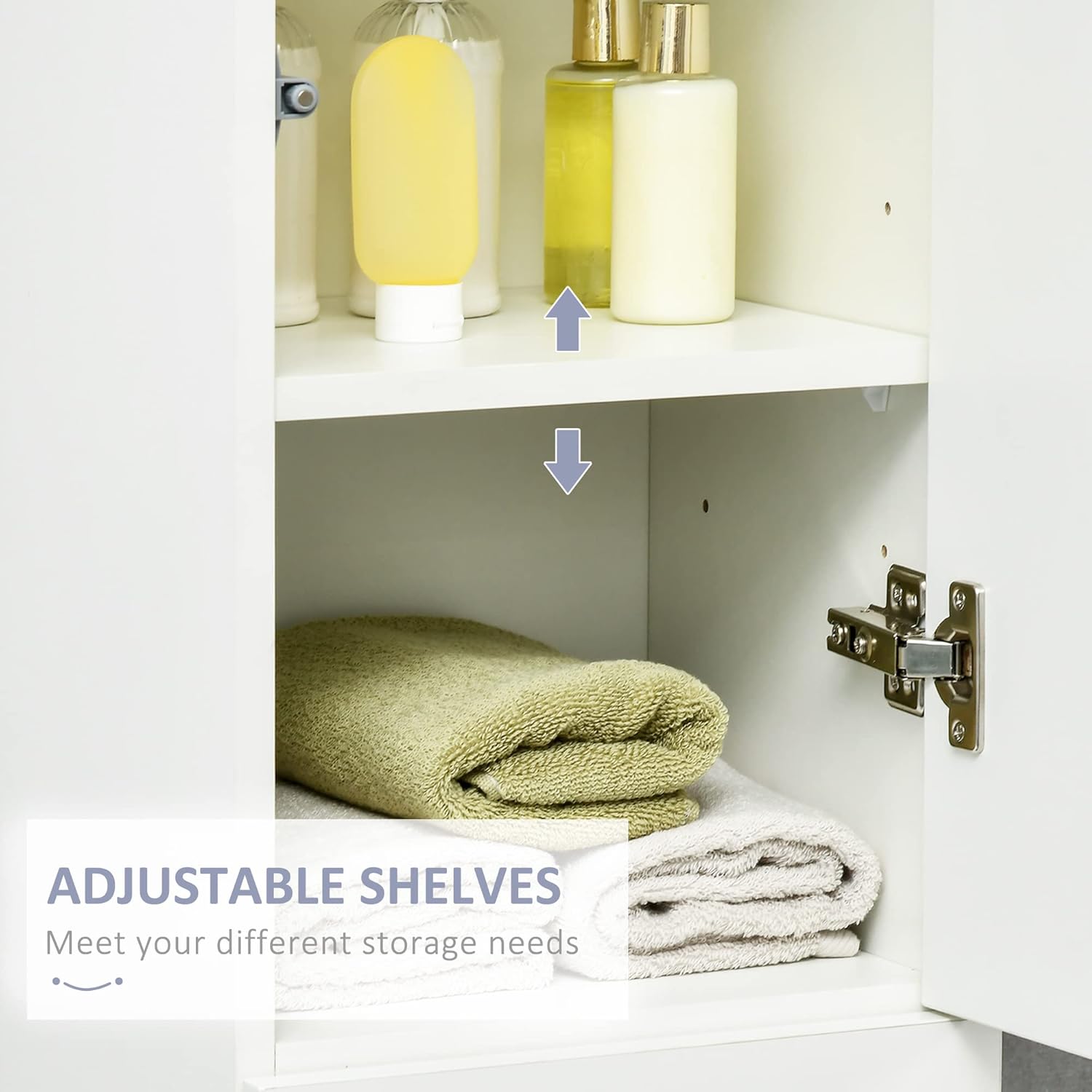 Tall Bathroom Storage Cabinet High Gloss White Drawer Shelves 170cm