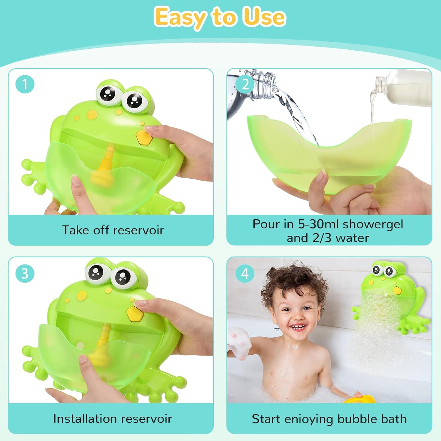 Frog Bath Bubble Toy LED Music Automatic Bubble Maker