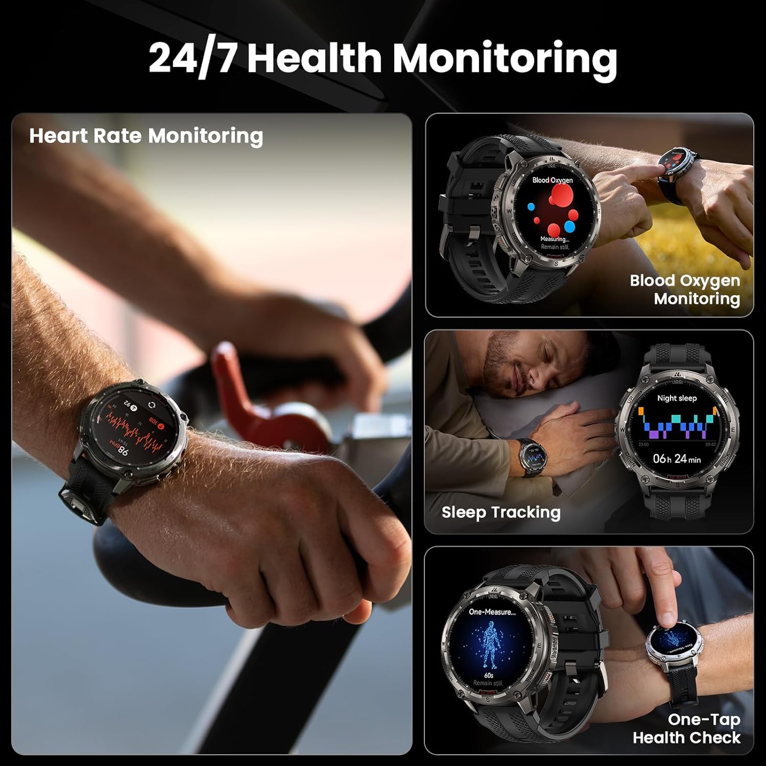 Military GPS Smart Watch 10ATM Dive 160 Sports