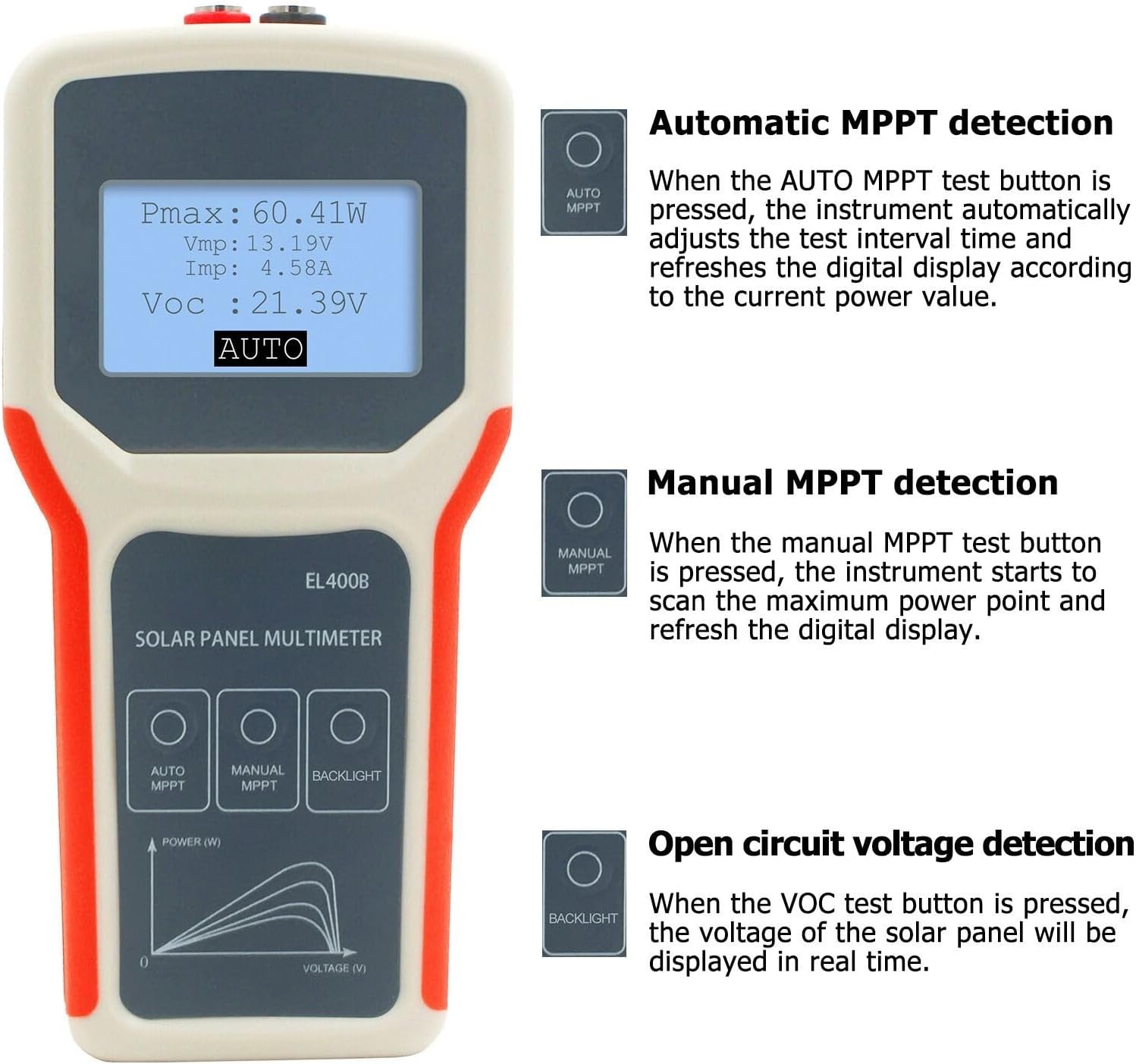 Solar Panel Tester LCD MPPT Multimeter VOC Voltage Meter