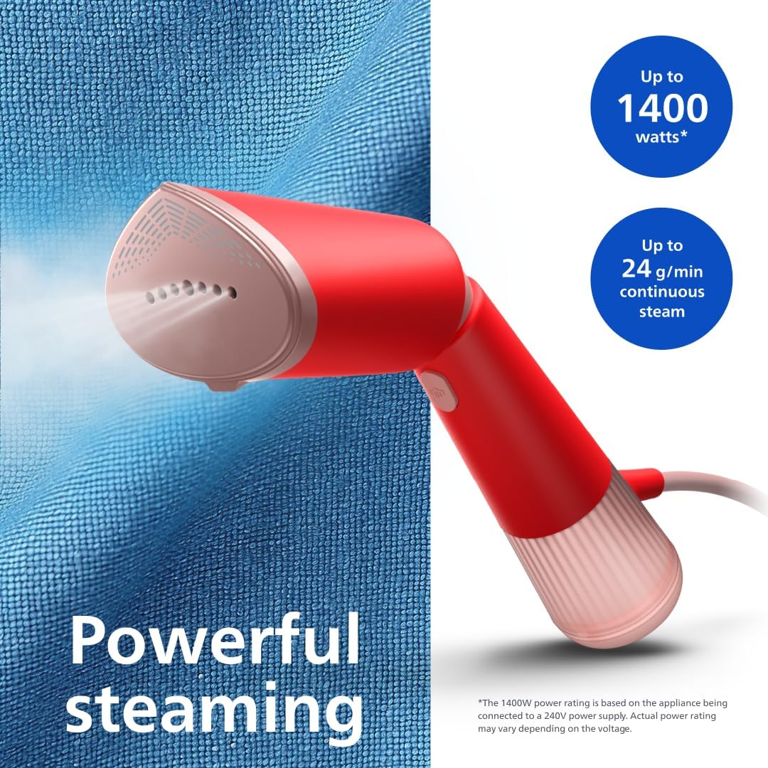 Handheld Clothes Steamer 1400W 24g Steam Adjustable Head Fast