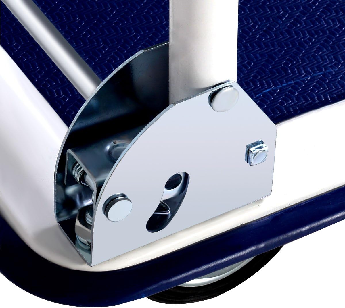 Blue White Folding Platform Trolley 150KG Push Cart