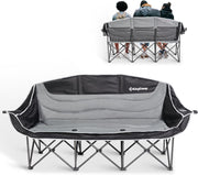 3 Seater Camping Sofa Chair 450KG Black Grey