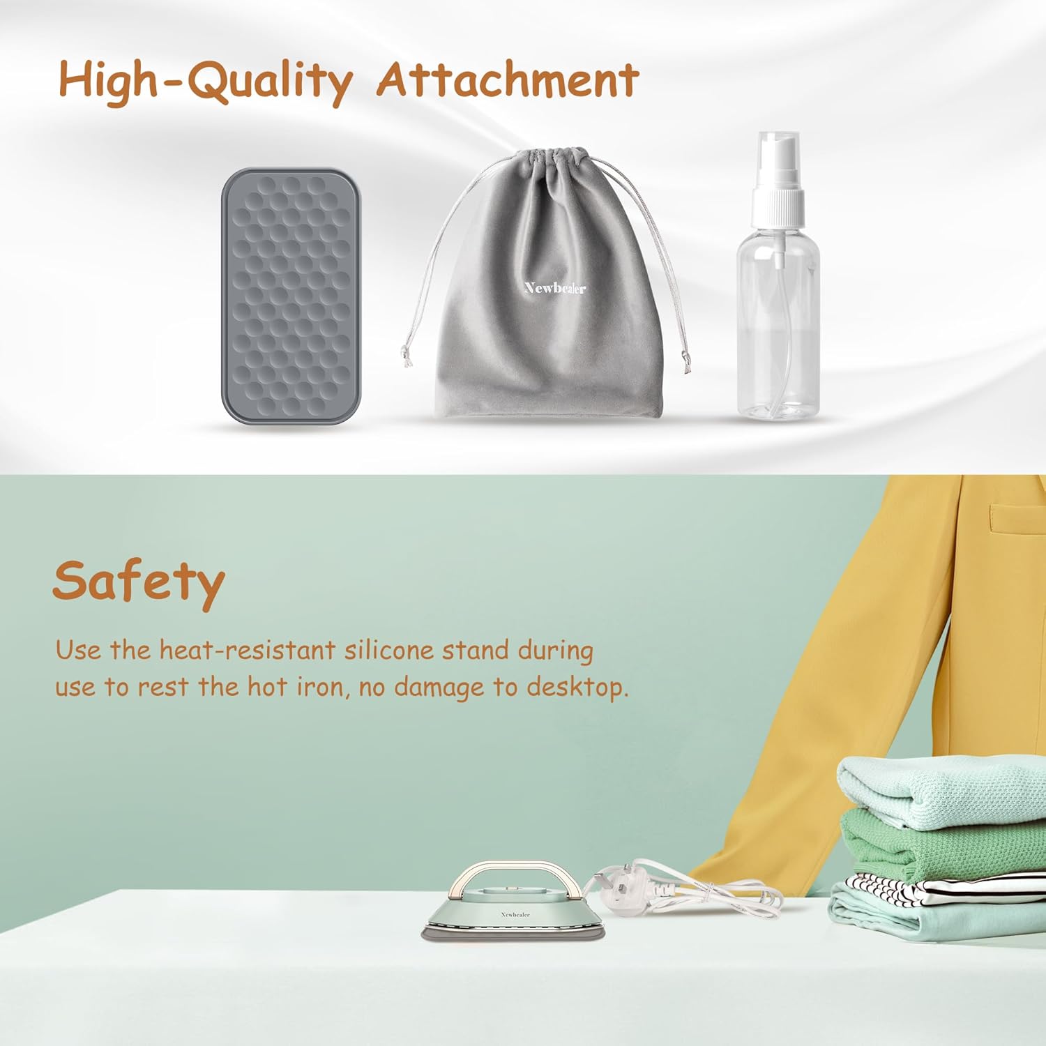 Mini Travel Iron Dual Voltage 300W Ceramic Soleplate Portable