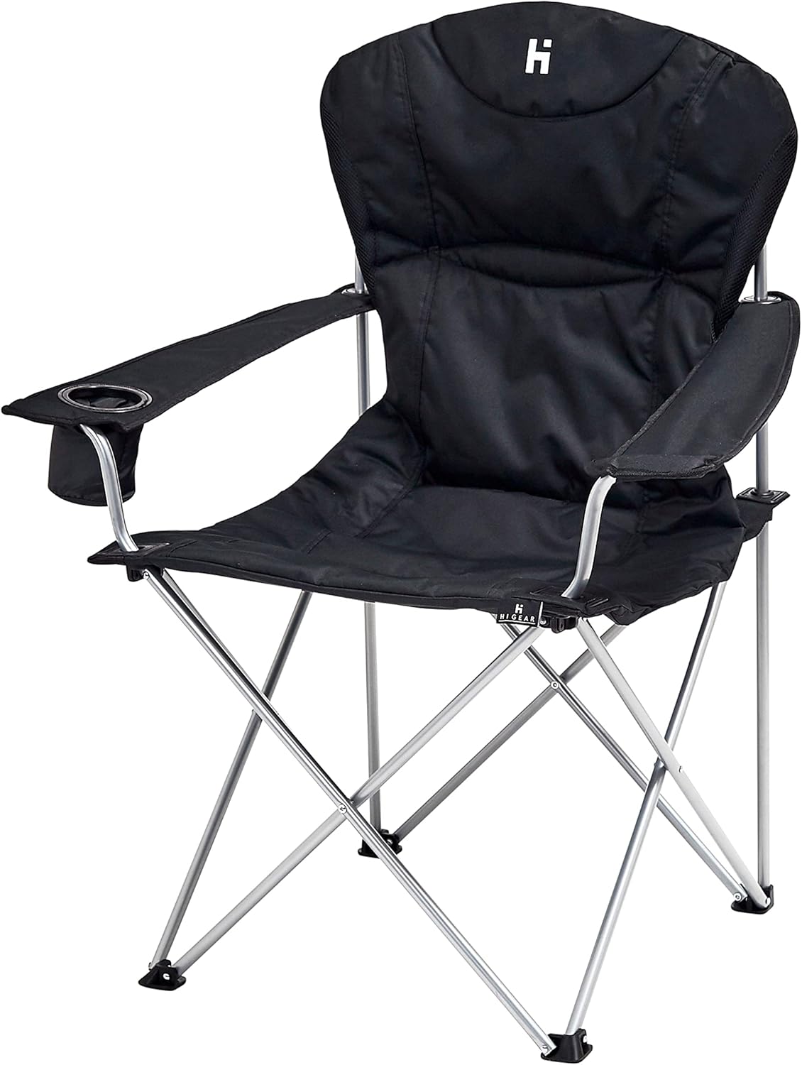 Portable Camping Chair with Insulated Drink Holder Black