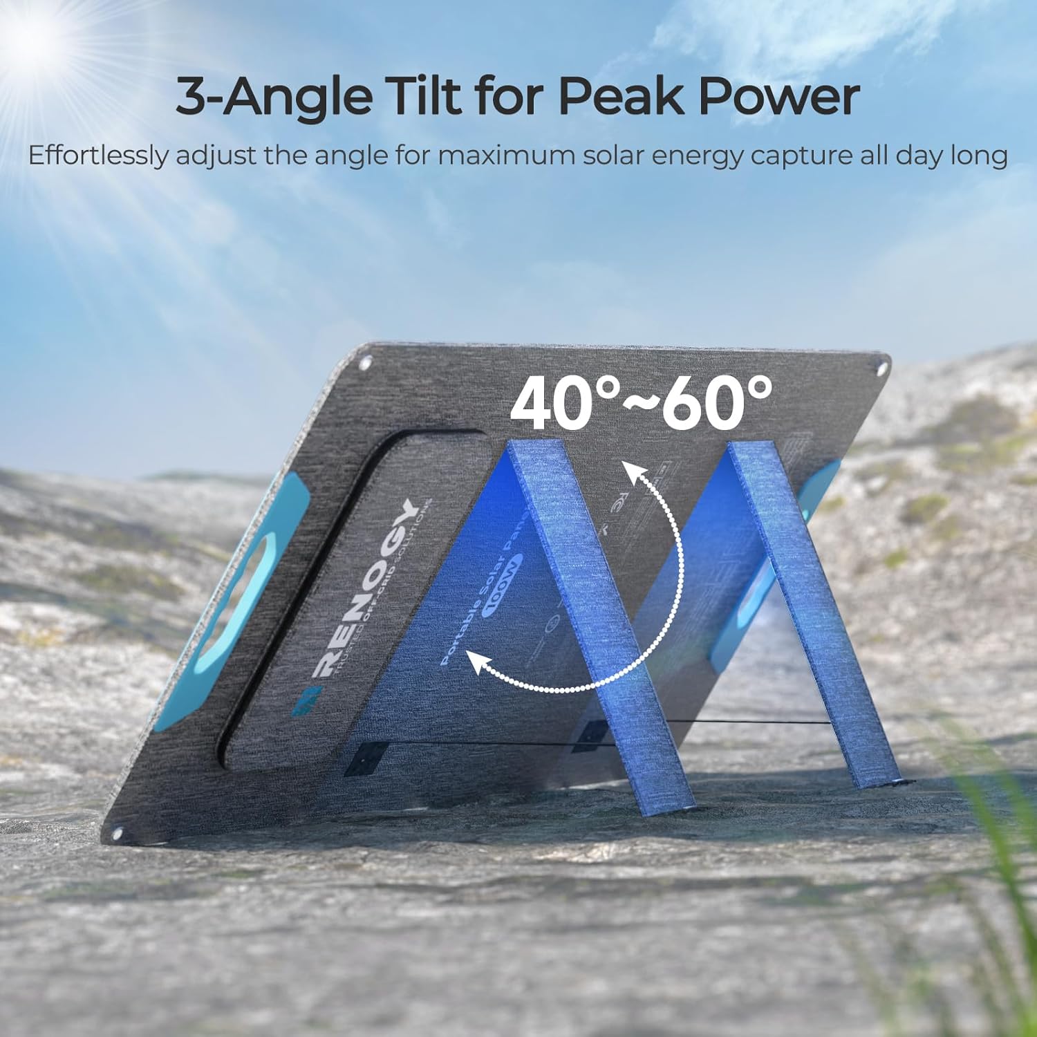 100W Foldable Solar Suitcase USB C MC4 Camping Charger