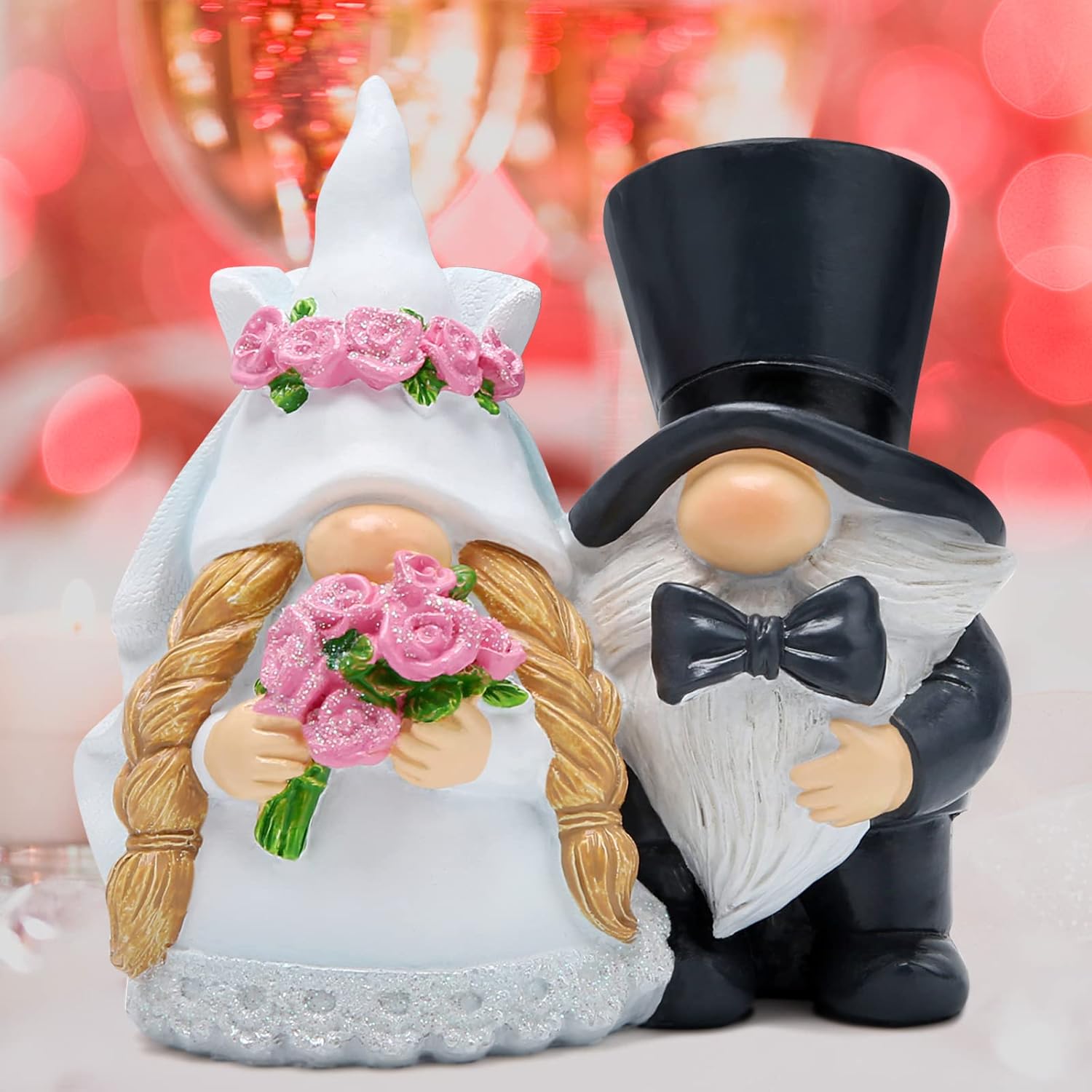 Valentines Wedding Gnome Couple Resin Romantic Decor Gift