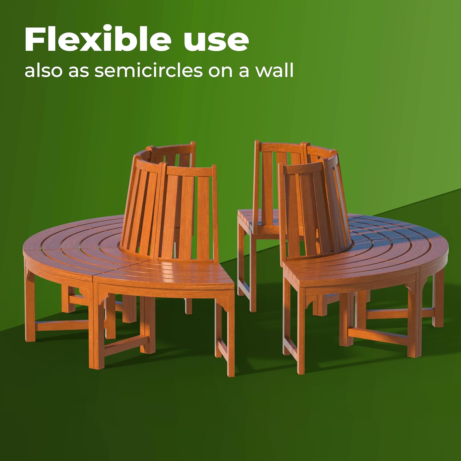 Circular Tree Garden Bench 160cm Eucalyptus Wood Outdoor Seat