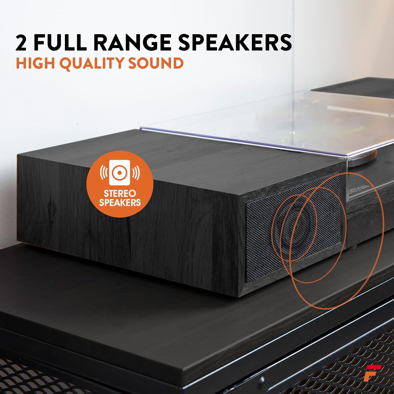 3-Speed Retro Bluetooth Turntable with Built-in Speakers & Auto Stop