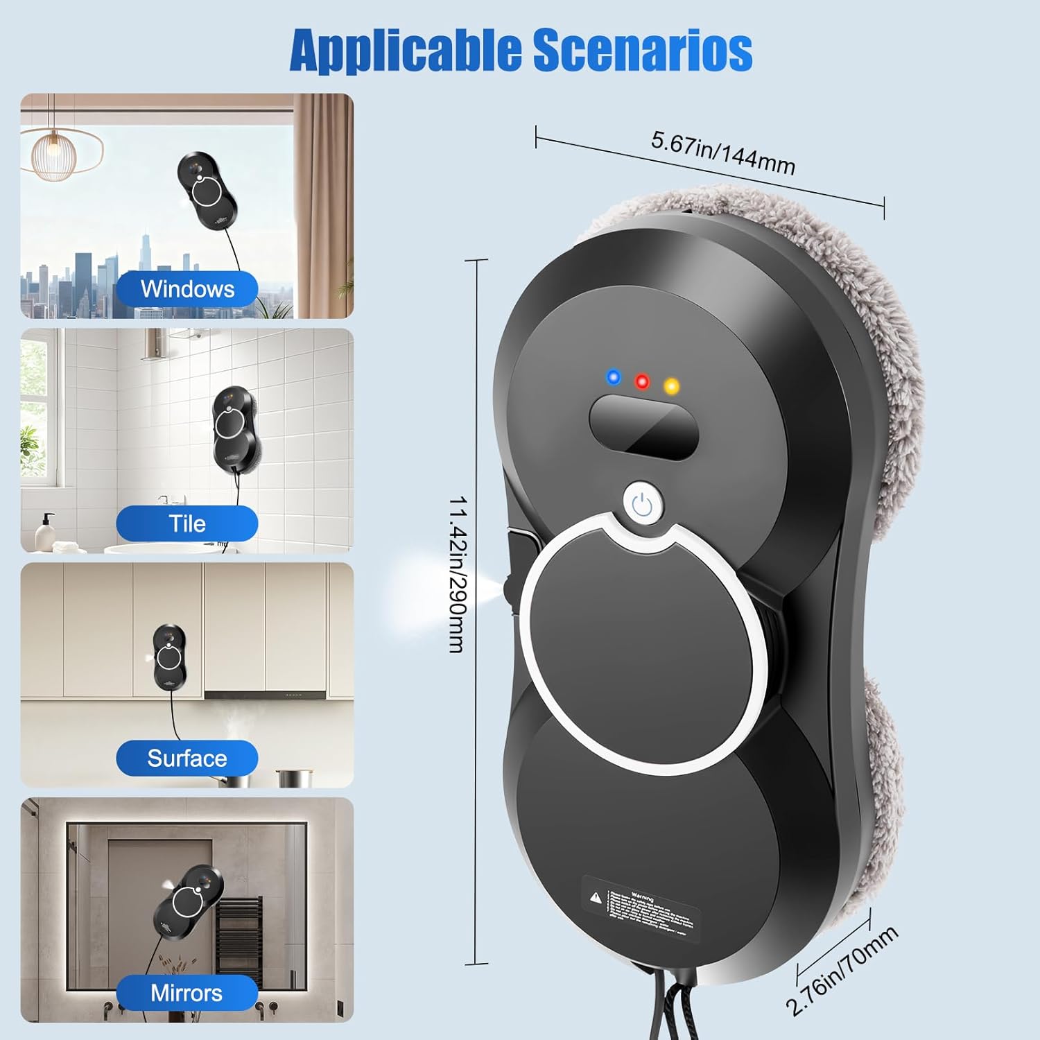 Window Cleaner Robot 5600Pa Smart Auto Spray Glass Cleaner