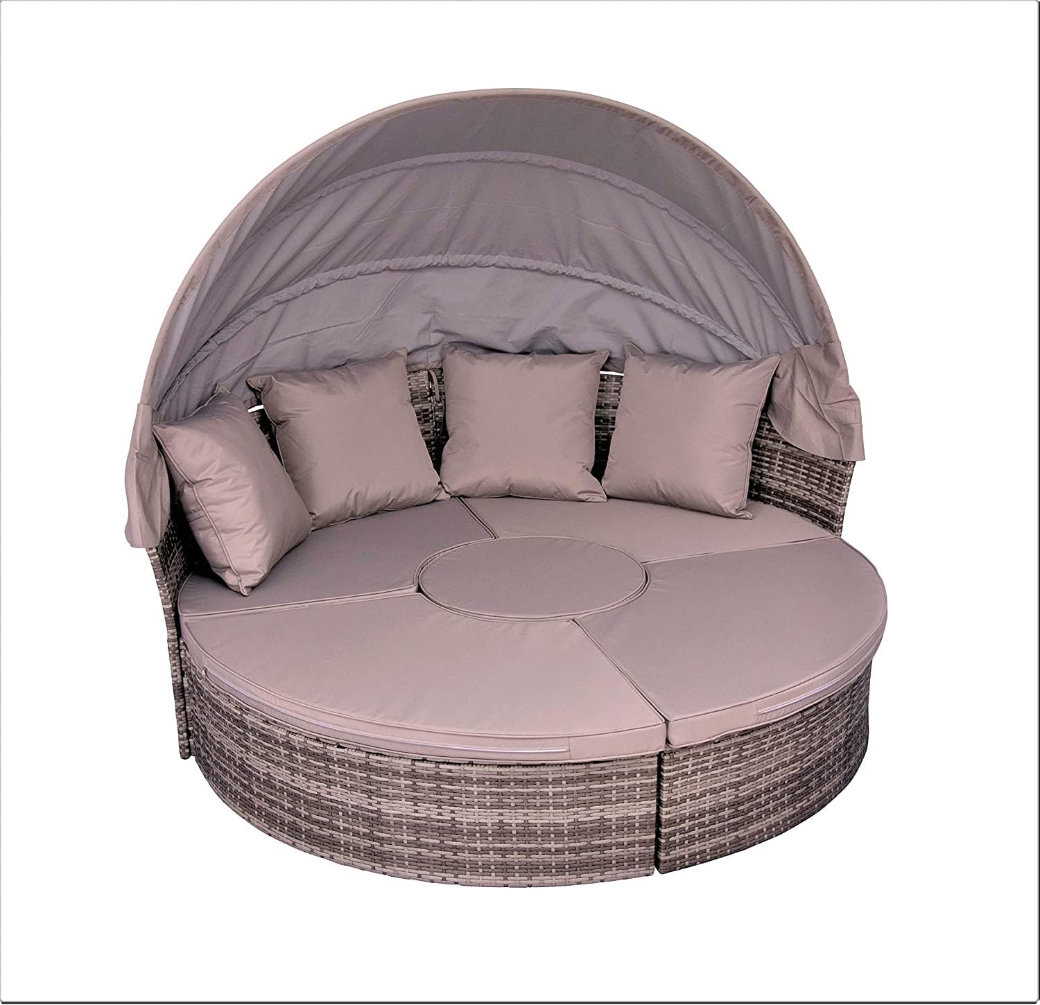180CM Rattan Daybed Replacement Canopy and Frame Cream