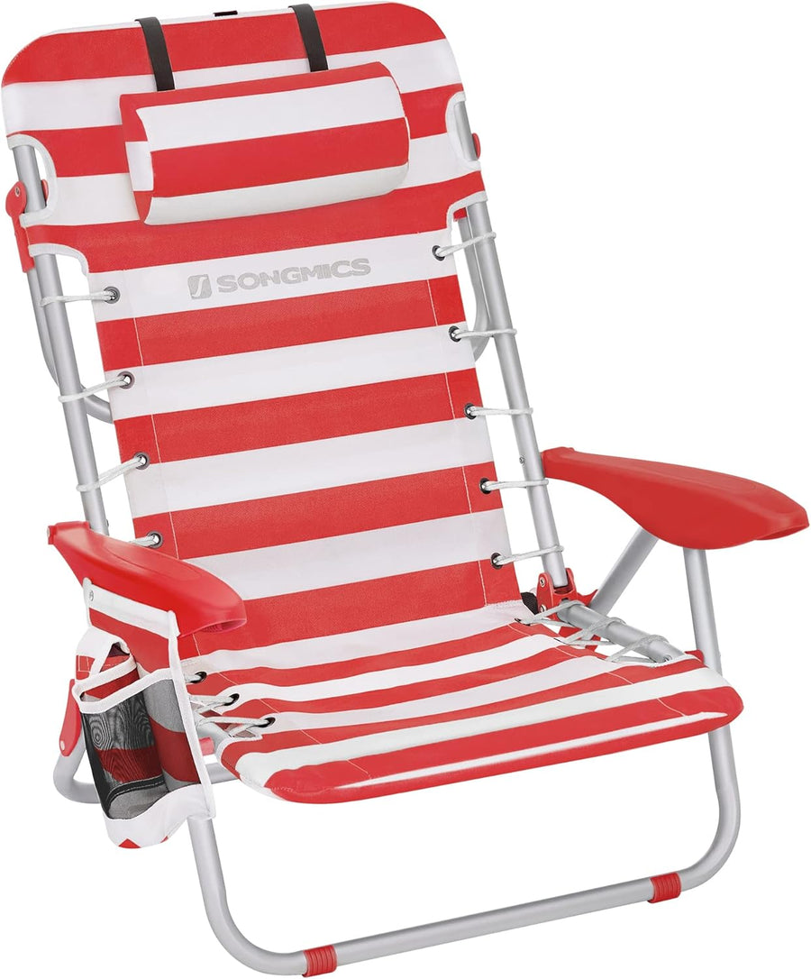 Folding Camping Chair Adjustable Reclining Beach Seat