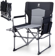 Heavy Duty Folding Directors Camping Chair 180kg Side Table