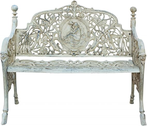 2 Seater Cast Iron Garden Bench Vintage Patio Park Seat