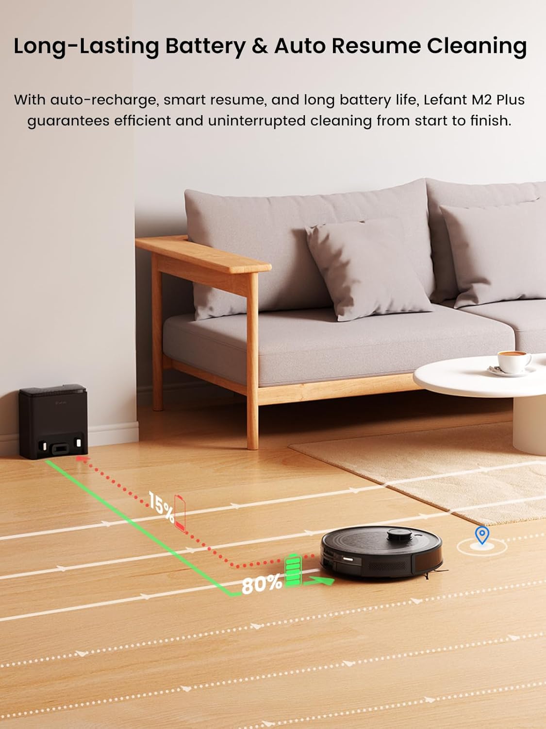 Robot Vacuum Mop Self Empty 6000Pa LiDAR Mapping WiFi Smart Clean