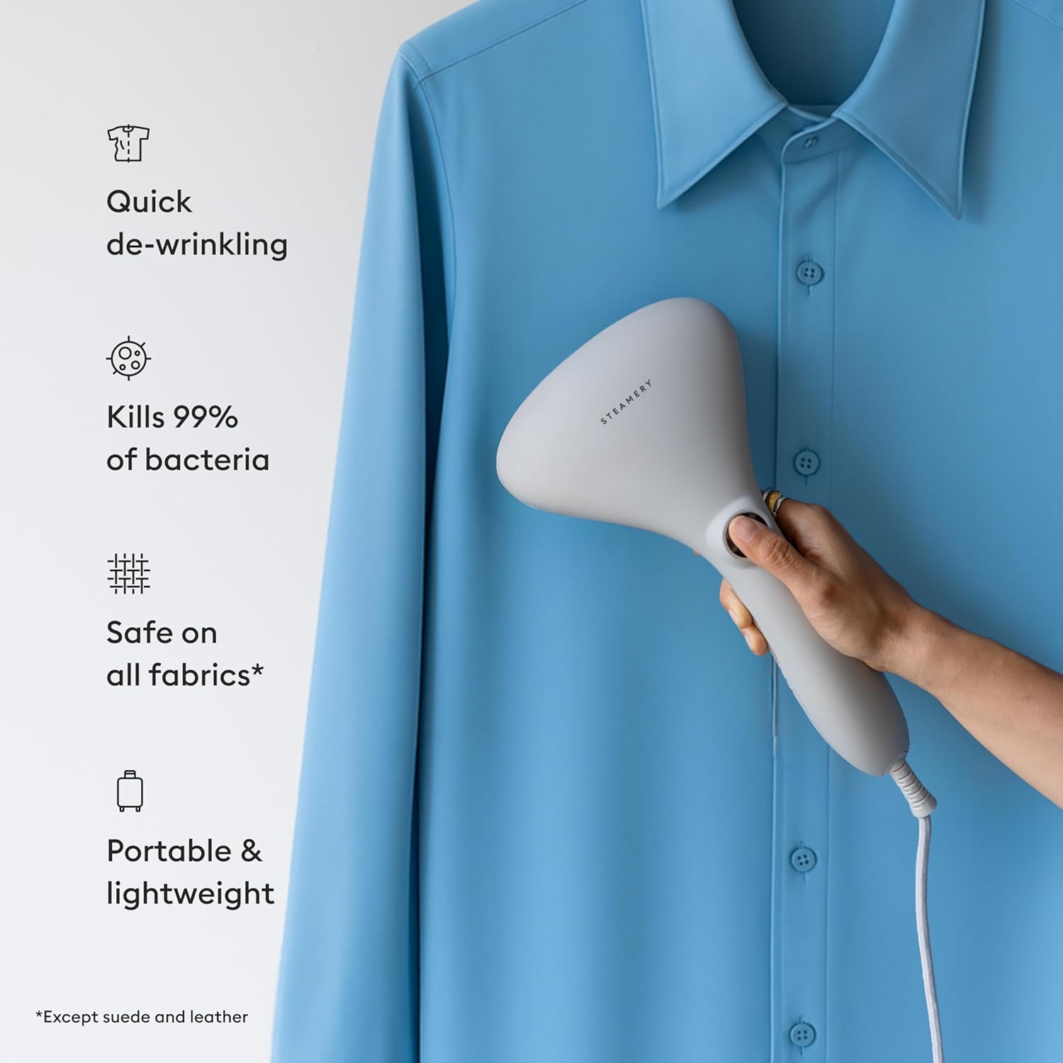 Handheld Garment Steamer 1500W Fast Heat 25s Portable