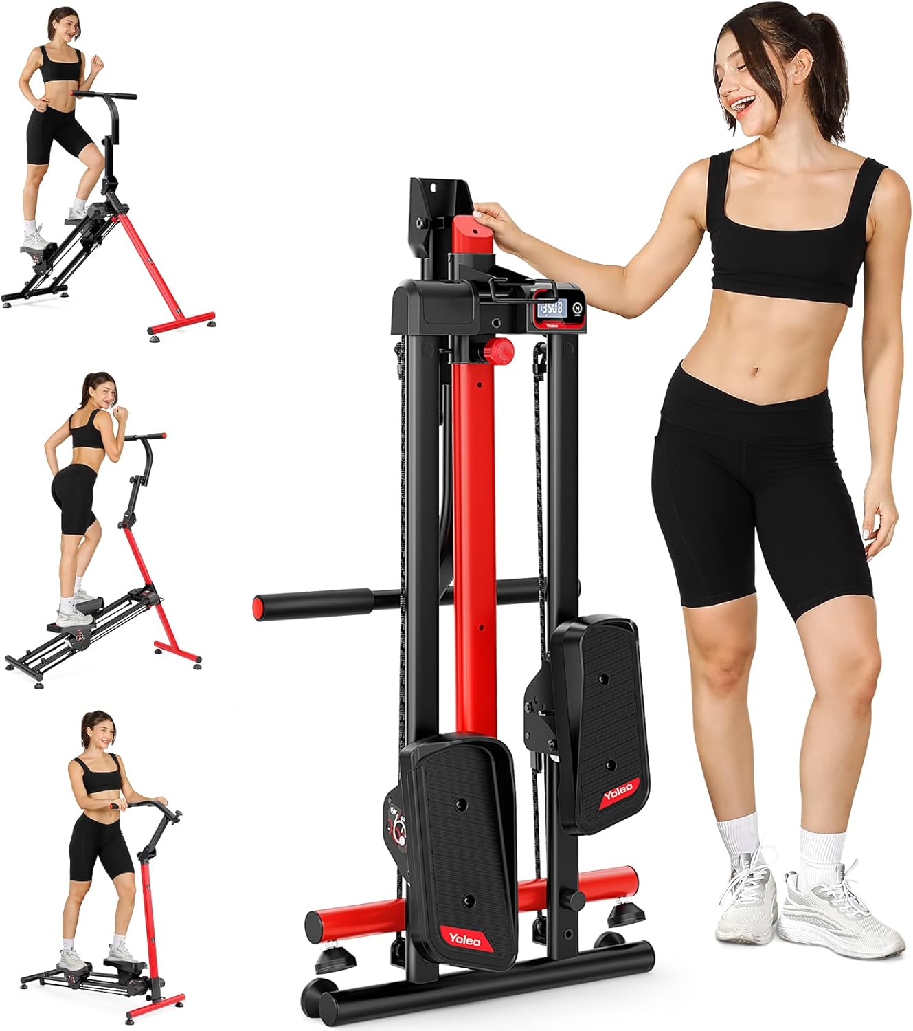 Folding Stair Stepper Exercise Machine 3 Mode Cardio Climber 660lb