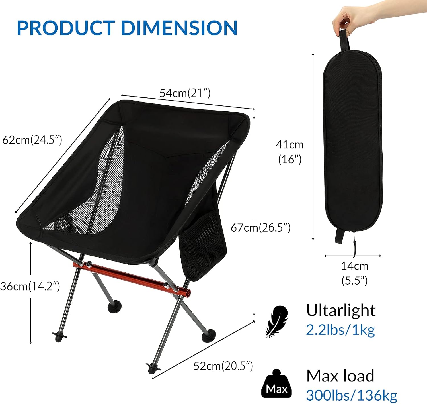 Ultralight Camping Chair Foldable Aluminium Outdoor Seat